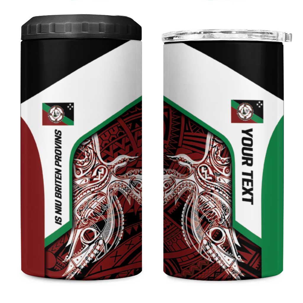 Personalised PNG East New Britain Province 4 in 1 Can Cooler Tumbler Bird of Paradise Tattoo Flag Motif LT9 One Size: 16 oz Green - Polynesian Pride