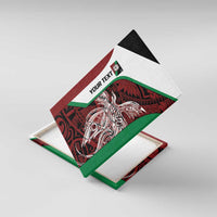 Personalised PNG East New Britain Province Canvas Wall Art Bird of Paradise Tattoo Flag Motif LT9 With Frame Green - Polynesian Pride