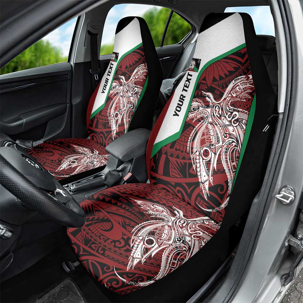 Personalised PNG East New Britain Province Car Seat Cover Bird of Paradise Tattoo Flag Motif LT9 - Polynesian Pride