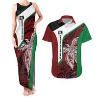 Personalised PNG East New Britain Province Couples Matching Tank Maxi Dress and Hawaiian Shirt Bird of Paradise Tattoo Flag Motif LT9 Green - Polynesian Pride
