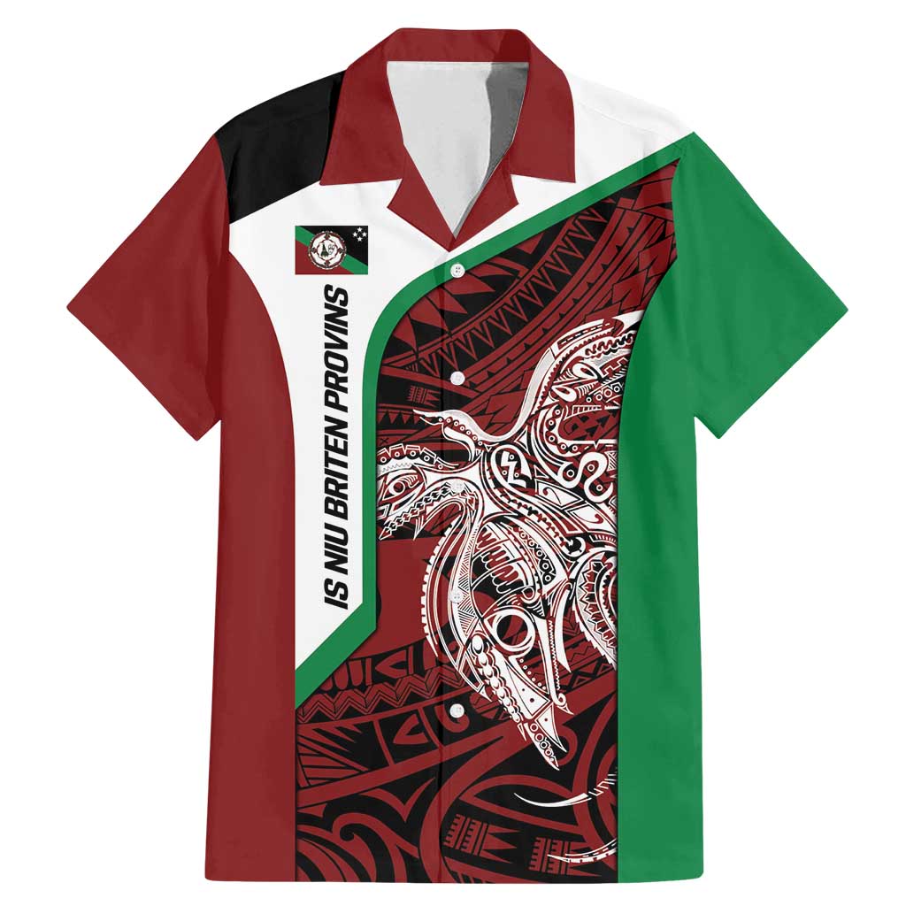 Personalised PNG East New Britain Province Family Matching Mermaid Dress and Hawaiian Shirt Bird of Paradise Tattoo Flag Motif LT9 Dad's Shirt - Short Sleeve Green - Polynesian Pride