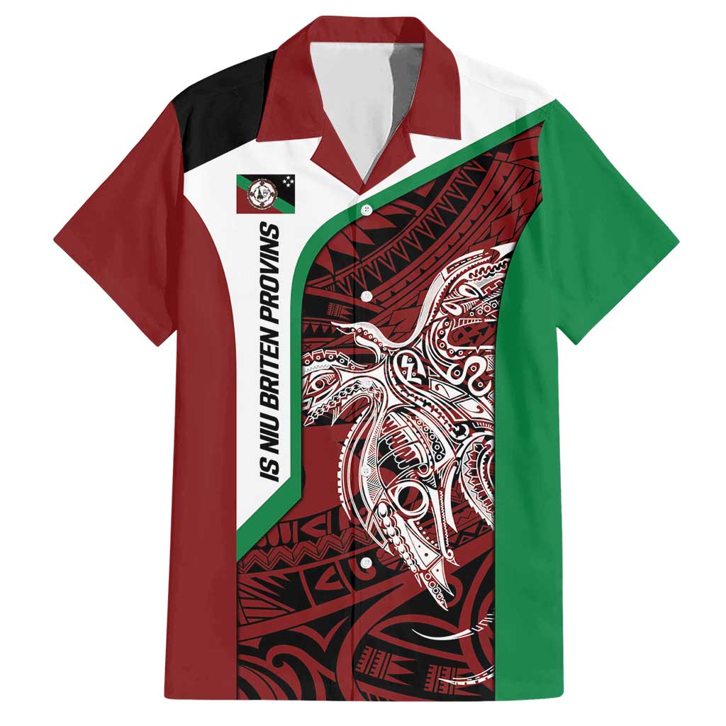 Personalised PNG East New Britain Province Family Matching Short Sleeve Bodycon Dress and Hawaiian Shirt Bird of Paradise Tattoo Flag Motif LT9 Dad's Shirt - Short Sleeve Green - Polynesian Pride