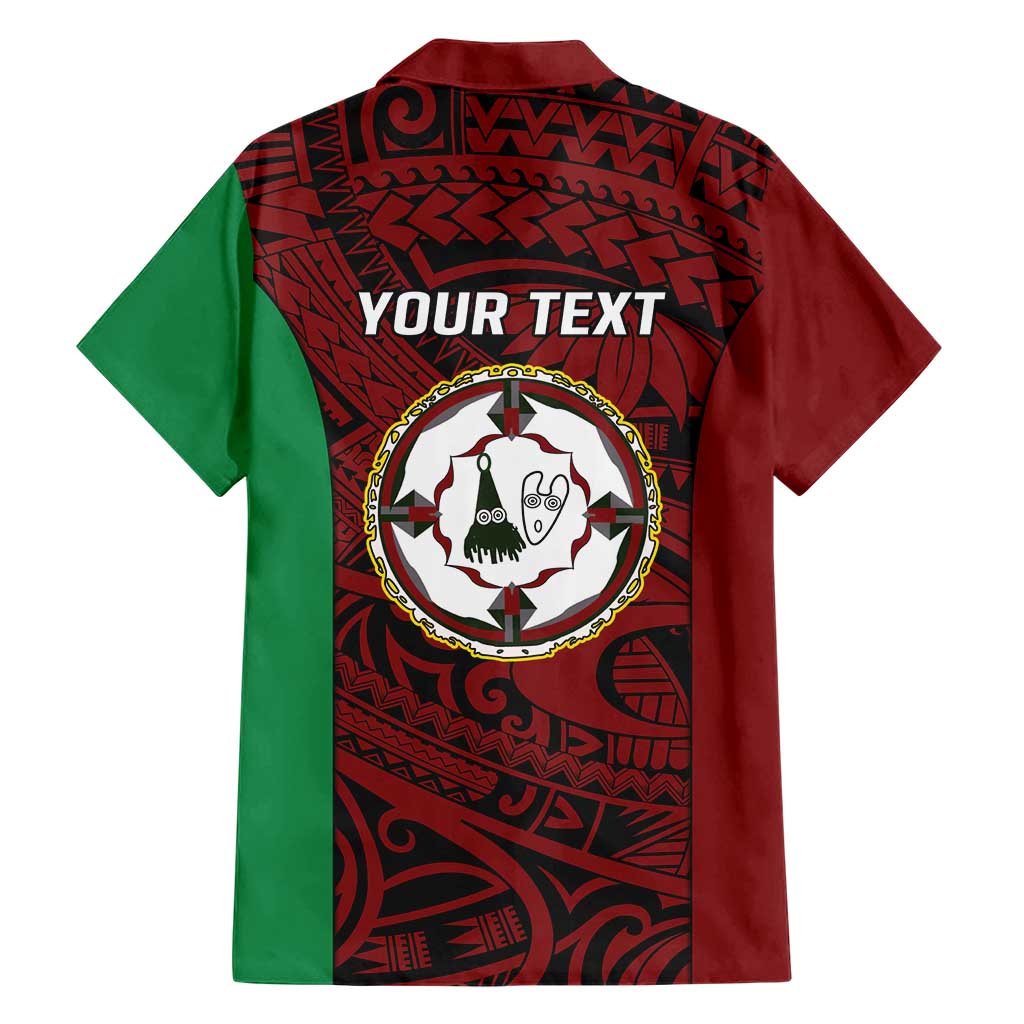 Personalised PNG East New Britain Province Family Matching Short Sleeve Bodycon Dress and Hawaiian Shirt Bird of Paradise Tattoo Flag Motif LT9 - Polynesian Pride