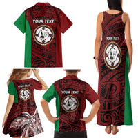 Personalised PNG East New Britain Province Family Matching Tank Maxi Dress and Hawaiian Shirt Bird of Paradise Tattoo Flag Motif LT9 - Polynesian Pride