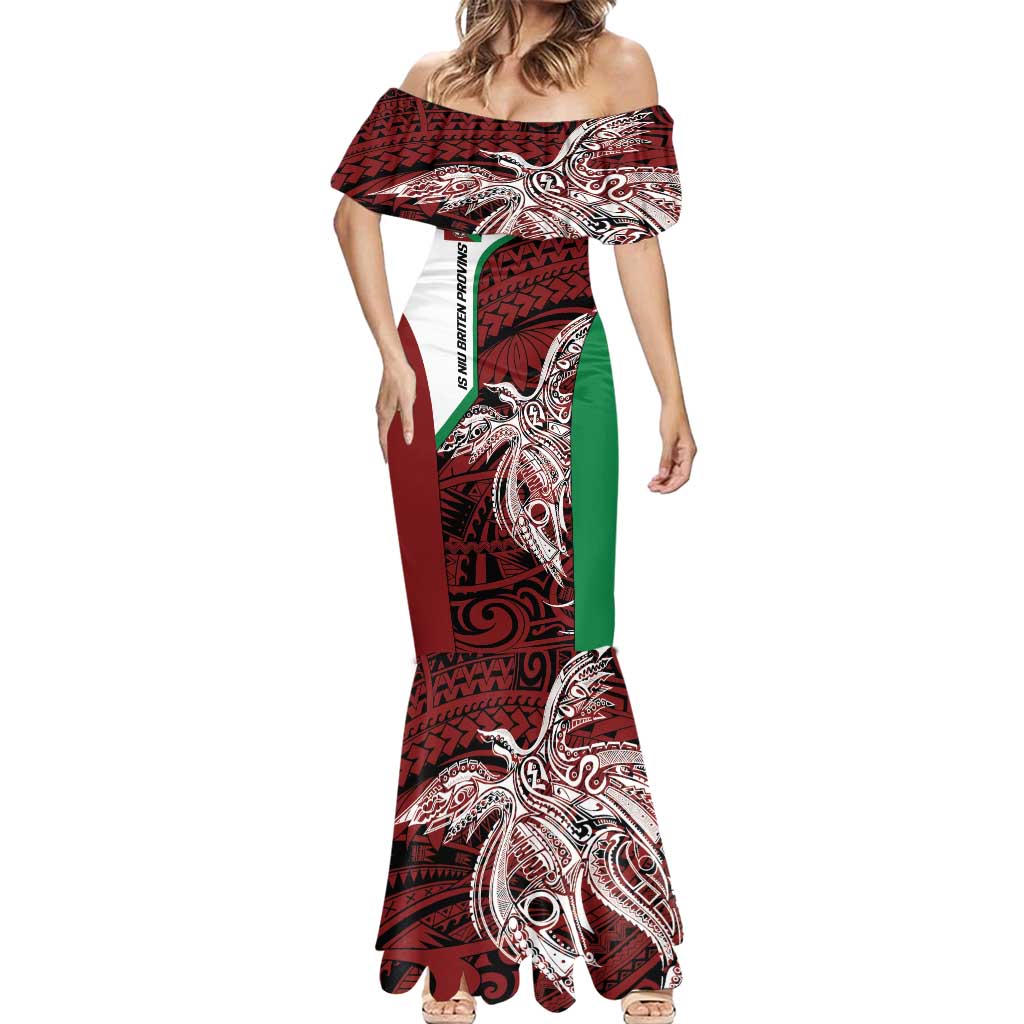 Personalised PNG East New Britain Province Mermaid Dress Bird of Paradise Tattoo Flag Motif LT9 - Polynesian Pride
