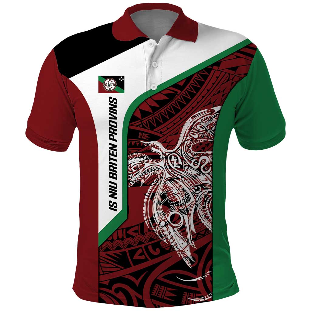 Personalised PNG East New Britain Province Polo Shirt Bird of Paradise Tattoo Flag Motif LT9 Green - Polynesian Pride