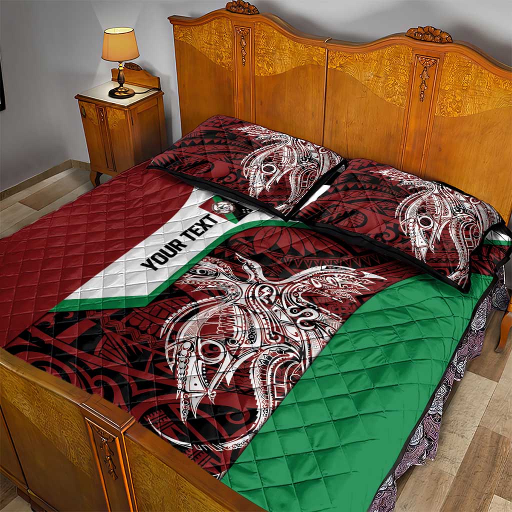 Personalised PNG East New Britain Province Quilt Bed Set Bird of Paradise Tattoo Flag Motif LT9 - Polynesian Pride