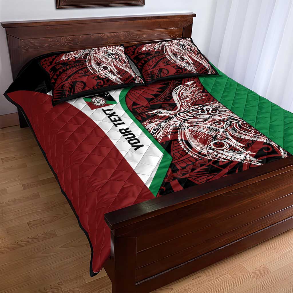 Personalised PNG East New Britain Province Quilt Bed Set Bird of Paradise Tattoo Flag Motif LT9 - Polynesian Pride