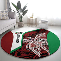 Personalised PNG East New Britain Province Round Carpet Bird of Paradise Tattoo Flag Motif LT9 - Polynesian Pride
