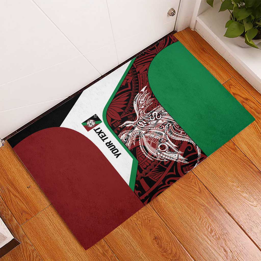 Personalised PNG East New Britain Province Rubber Doormat Bird of Paradise Tattoo Flag Motif LT9 - Polynesian Pride