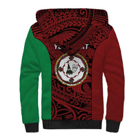 Personalised PNG East New Britain Province Sherpa Hoodie Bird of Paradise Tattoo Flag Motif LT9 - Polynesian Pride