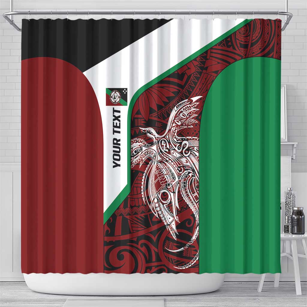 Personalised PNG East New Britain Province Shower Curtain Bird of Paradise Tattoo Flag Motif LT9 - Polynesian Pride