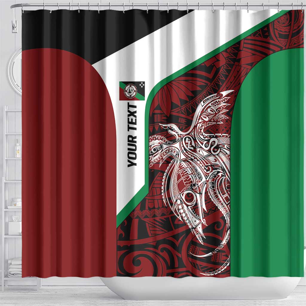 Personalised PNG East New Britain Province Shower Curtain Bird of Paradise Tattoo Flag Motif LT9 - Polynesian Pride