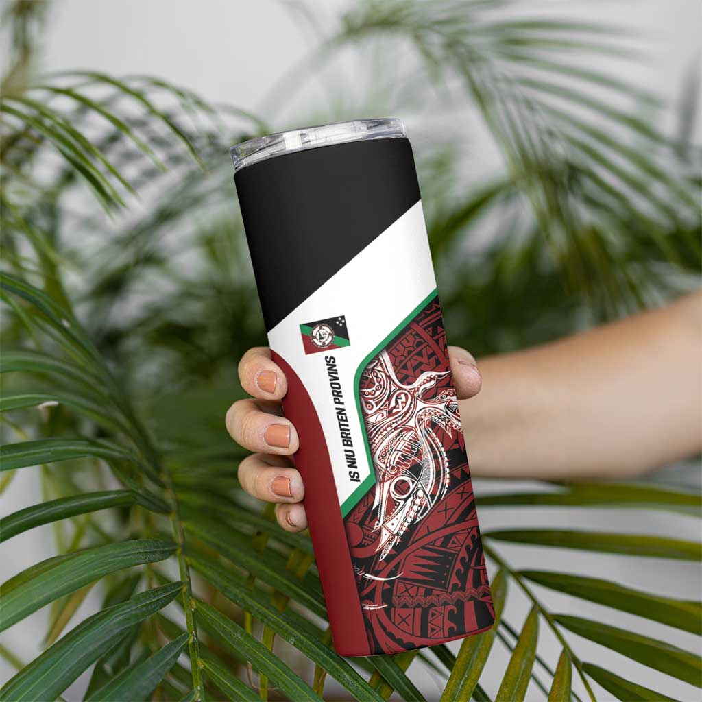 Personalised PNG East New Britain Province Skinny Tumbler Bird of Paradise Tattoo Flag Motif LT9 - Polynesian Pride
