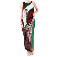 Personalised PNG East New Britain Province Tank Maxi Dress Bird of Paradise Tattoo Flag Motif LT9 Women Green - Polynesian Pride