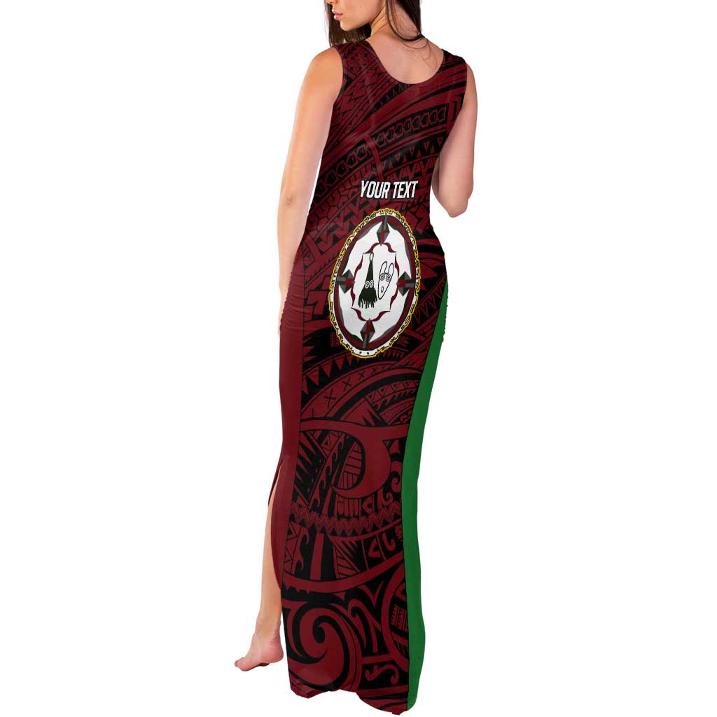 Personalised PNG East New Britain Province Tank Maxi Dress Bird of Paradise Tattoo Flag Motif LT9 - Polynesian Pride