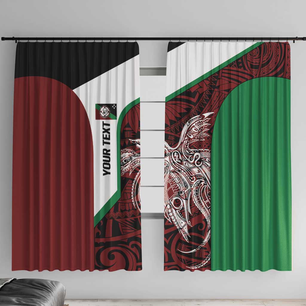Personalised PNG East New Britain Province Window Curtain Bird of Paradise Tattoo Flag Motif LT9 With Hooks Green - Polynesian Pride
