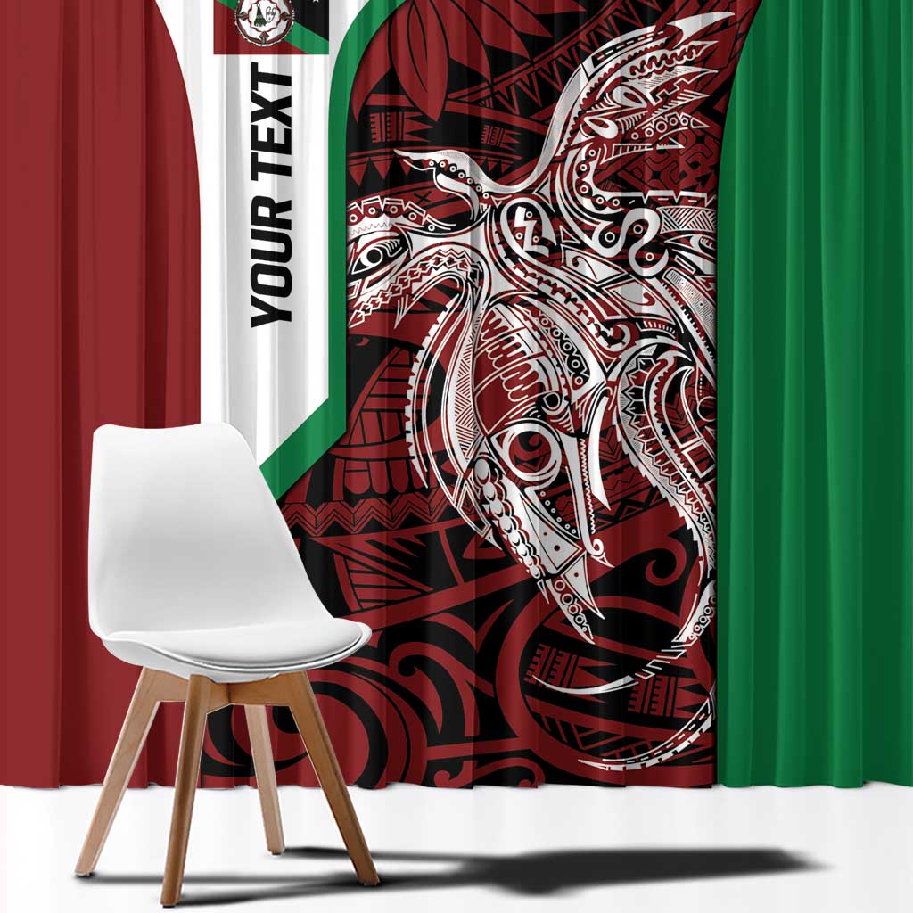 Personalised PNG East New Britain Province Window Curtain Bird of Paradise Tattoo Flag Motif LT9 - Polynesian Pride