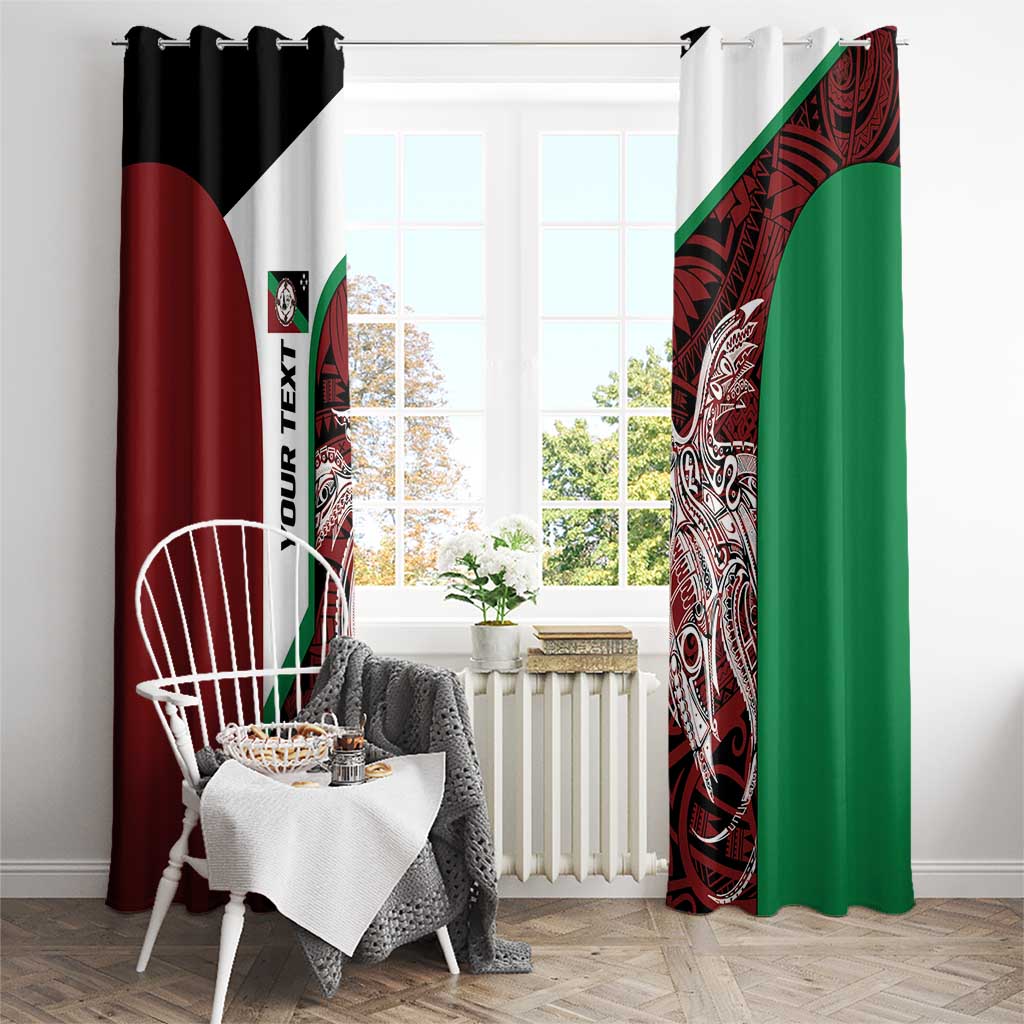 Personalised PNG East New Britain Province Window Curtain Bird of Paradise Tattoo Flag Motif LT9 - Polynesian Pride