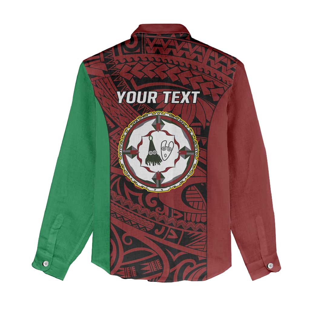 Personalised PNG East New Britain Province Women Casual Shirt Bird of Paradise Tattoo Flag Motif LT9 - Polynesian Pride