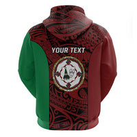 Personalised PNG East New Britain Province Zip Hoodie Bird of Paradise Tattoo Flag Motif LT9 - Polynesian Pride