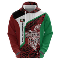 Personalised PNG East New Britain Province Zip Hoodie Bird of Paradise Tattoo Flag Motif LT9 - Polynesian Pride