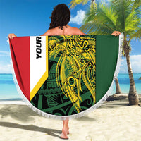 Personalised PNG East Sepik Province Beach Blanket Bird of Paradise Tattoo Flag Motif LT9 - Polynesian Pride