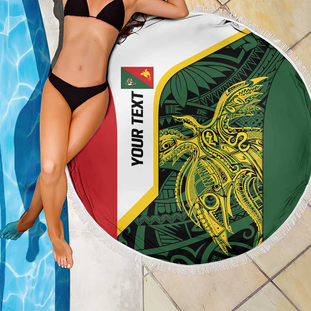 Personalised PNG East Sepik Province Beach Blanket Bird of Paradise Tattoo Flag Motif LT9 - Polynesian Pride