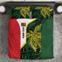 Personalised PNG East Sepik Province Bedding Set Bird of Paradise Tattoo Flag Motif LT9 Green - Polynesian Pride