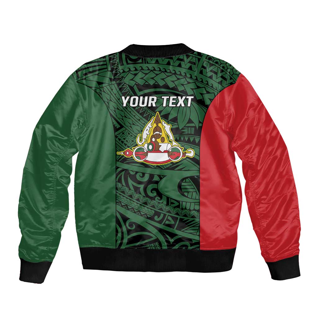 Personalised PNG East Sepik Province Bomber Jacket Bird of Paradise Tattoo Flag Motif LT9 - Polynesian Pride