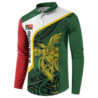 Personalised PNG East Sepik Province Button Sweatshirt Bird of Paradise Tattoo Flag Motif LT9 - Polynesian Pride