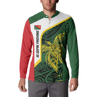 Personalised PNG East Sepik Province Button Sweatshirt Bird of Paradise Tattoo Flag Motif LT9 - Polynesian Pride