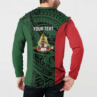 Personalised PNG East Sepik Province Button Sweatshirt Bird of Paradise Tattoo Flag Motif LT9 - Polynesian Pride