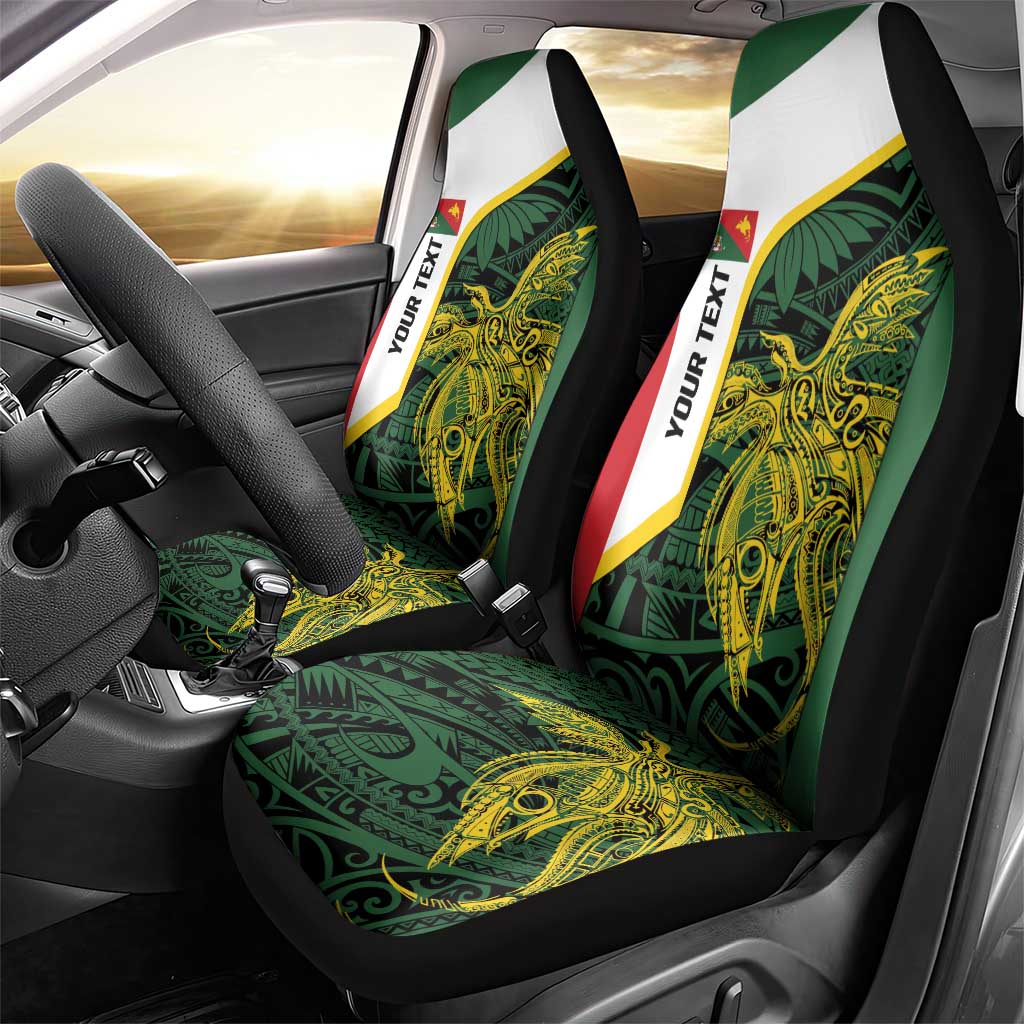Personalised PNG East Sepik Province Car Seat Cover Bird of Paradise Tattoo Flag Motif LT9 - Polynesian Pride