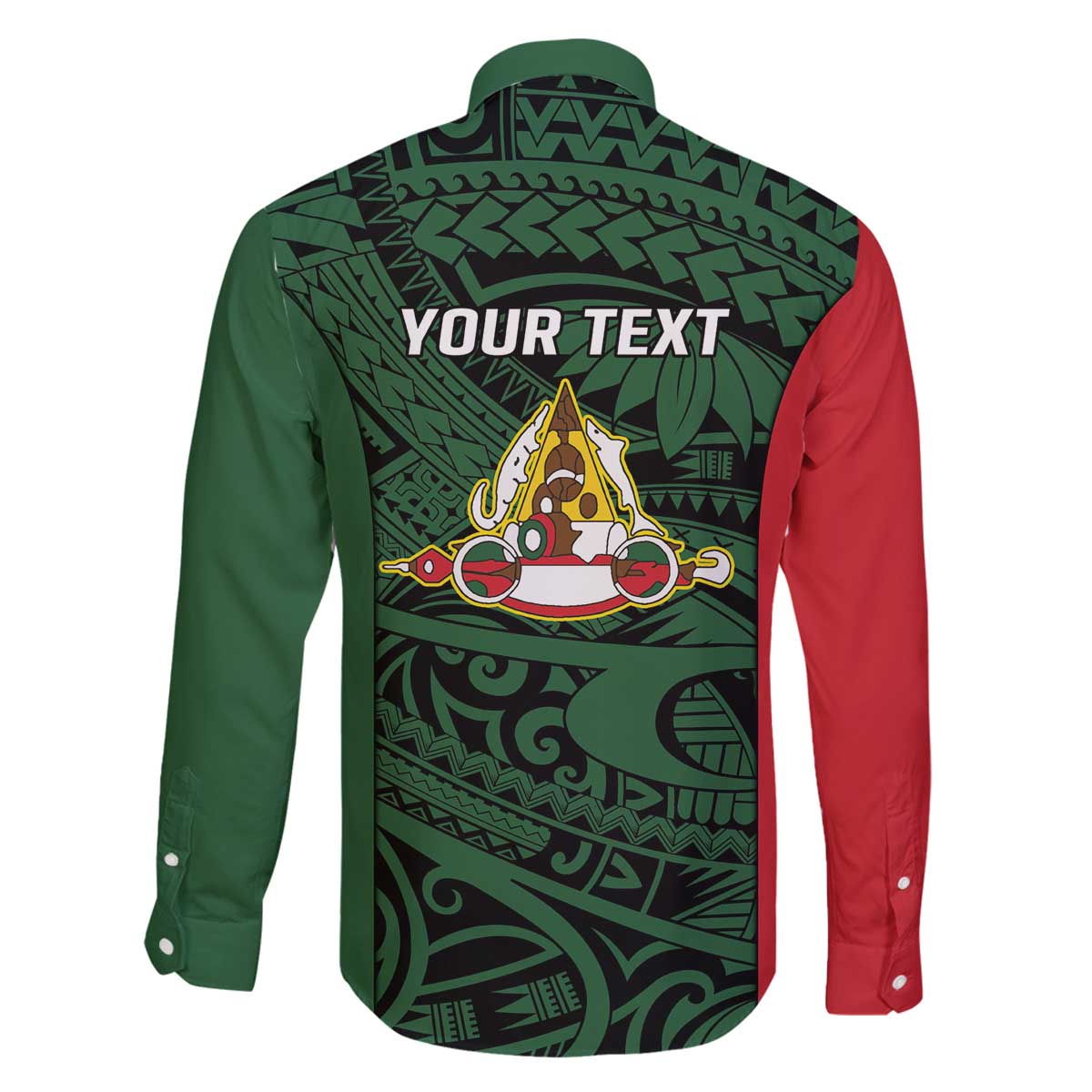 Personalised PNG East Sepik Province Family Matching Off The Shoulder Long Sleeve Dress and Hawaiian Shirt Bird of Paradise Tattoo Flag Motif LT9 - Polynesian Pride