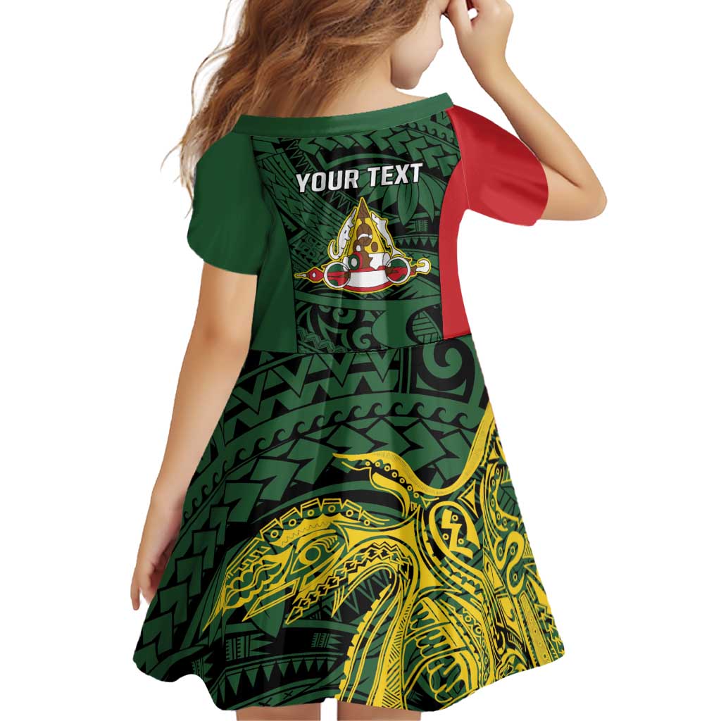 Personalised PNG East Sepik Province Family Matching Off Shoulder Short Dress and Hawaiian Shirt Bird of Paradise Tattoo Flag Motif LT9 - Polynesian Pride