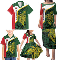 Personalised PNG East Sepik Province Family Matching Puletasi and Hawaiian Shirt Bird of Paradise Tattoo Flag Motif LT9 - Polynesian Pride