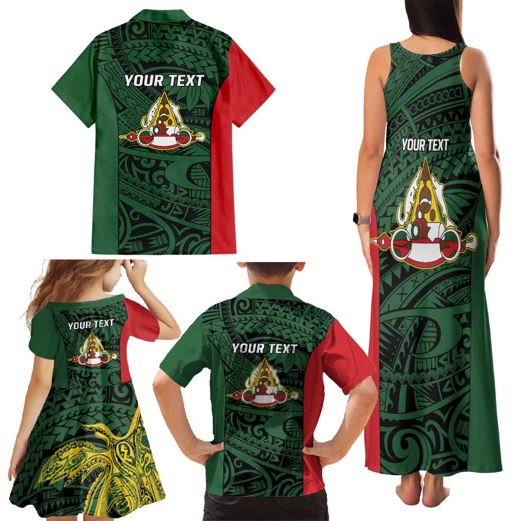 Personalised PNG East Sepik Province Family Matching Tank Maxi Dress and Hawaiian Shirt Bird of Paradise Tattoo Flag Motif LT9 - Polynesian Pride