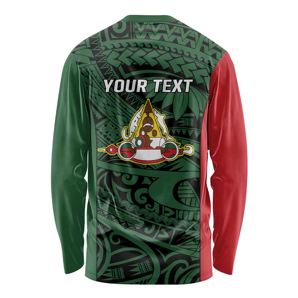 Personalised PNG East Sepik Province Long Sleeve Shirt Bird of Paradise Tattoo Flag Motif LT9 - Polynesian Pride