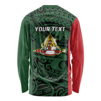 Personalised PNG East Sepik Province Long Sleeve Shirt Bird of Paradise Tattoo Flag Motif LT9 - Polynesian Pride