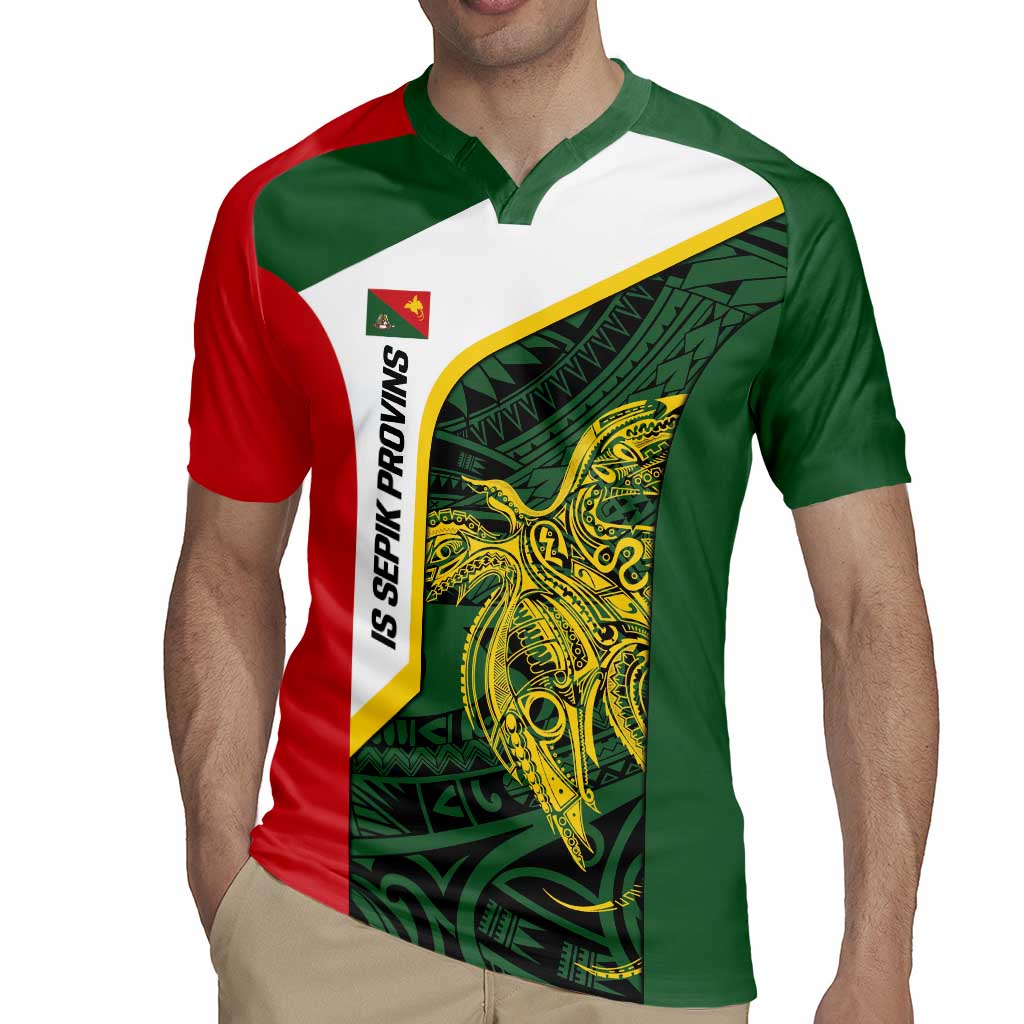 Personalised PNG East Sepik Province Rugby Jersey Bird of Paradise Tattoo Flag Motif LT9 - Polynesian Pride