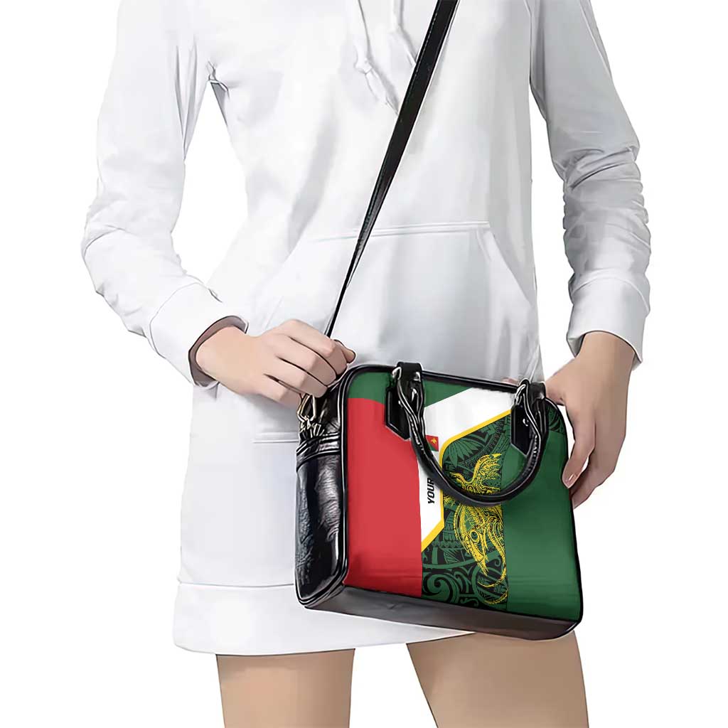 Personalised PNG East Sepik Province Shoulder Handbag Bird of Paradise Tattoo Flag Motif LT9 - Polynesian Pride