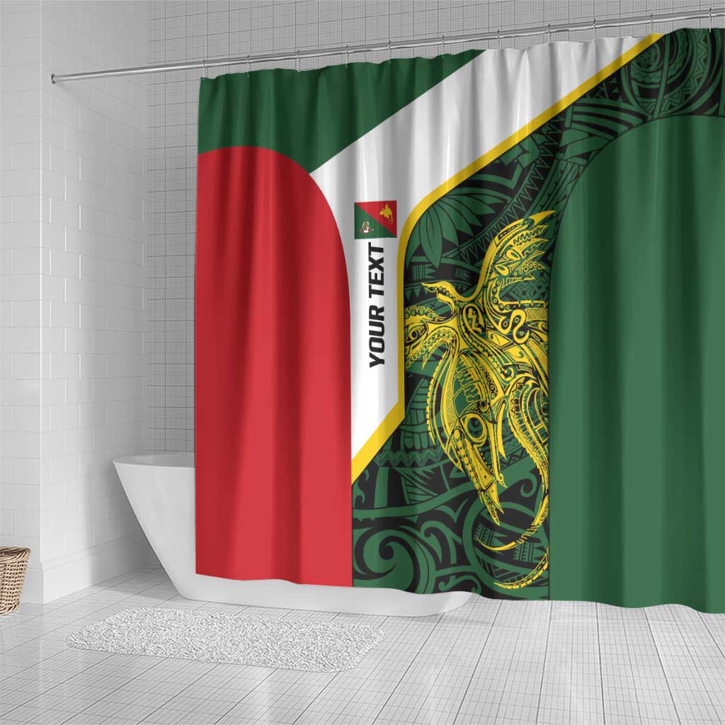 Personalised PNG East Sepik Province Shower Curtain Bird of Paradise Tattoo Flag Motif LT9 - Polynesian Pride