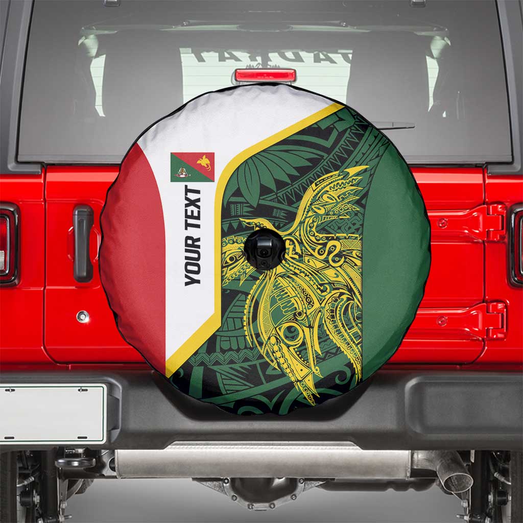 Personalised PNG East Sepik Province Spare Tire Cover Bird of Paradise Tattoo Flag Motif LT9 - Polynesian Pride