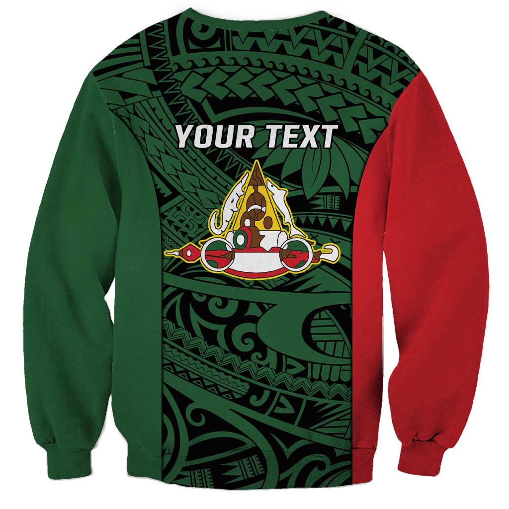 Personalised PNG East Sepik Province Sweatshirt Bird of Paradise Tattoo Flag Motif LT9 - Polynesian Pride