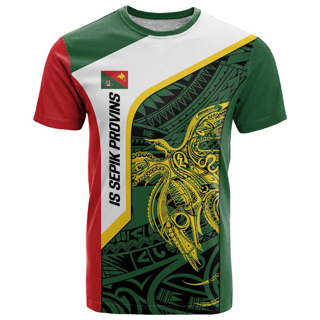 Personalised PNG East Sepik Province T Shirt Bird of Paradise Tattoo Flag Motif LT9 Green - Polynesian Pride