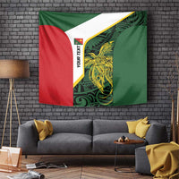 Personalised PNG East Sepik Province Tapestry Bird of Paradise Tattoo Flag Motif LT9 Green - Polynesian Pride