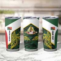 Personalised PNG East Sepik Province Tumbler Cup Bird of Paradise Tattoo Flag Motif LT9 - Polynesian Pride