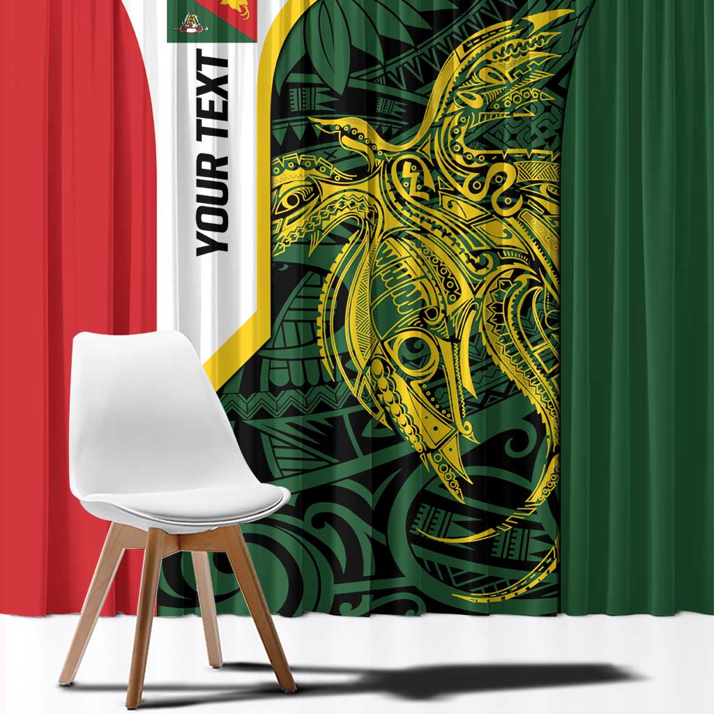 Personalised PNG East Sepik Province Window Curtain Bird of Paradise Tattoo Flag Motif LT9 - Polynesian Pride