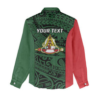 Personalised PNG East Sepik Province Women Casual Shirt Bird of Paradise Tattoo Flag Motif LT9 - Polynesian Pride